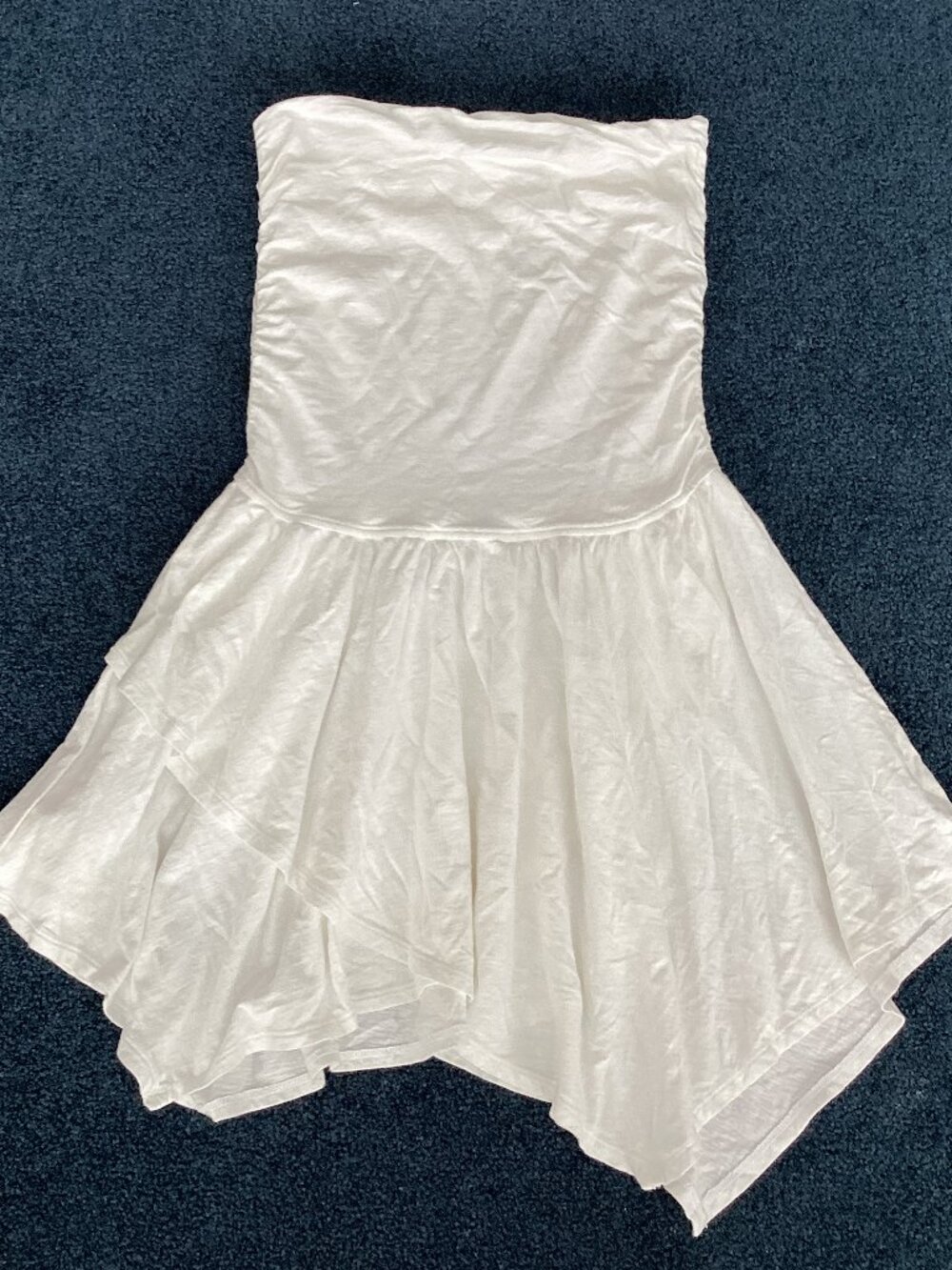 Aerie Off-White Strapless Scarf Skirt Mini Dress - Medium